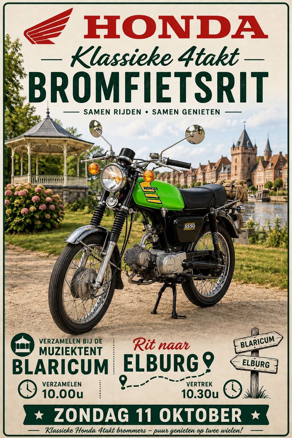 Klassieke 4takt bromfietsrit, Rit naar Elburg